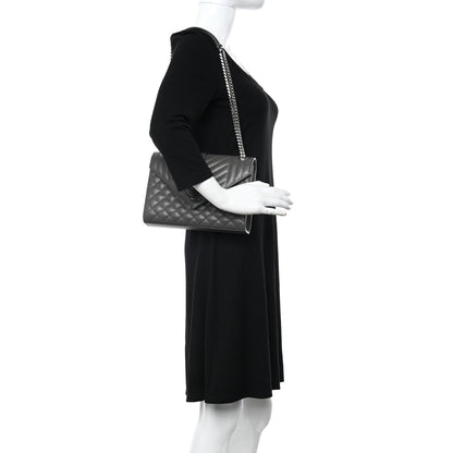 Saint Laurent Grain De Poudre Textured Mixed Matelasse Medium Triquilt Monogram Satchel Earth 2 of 11