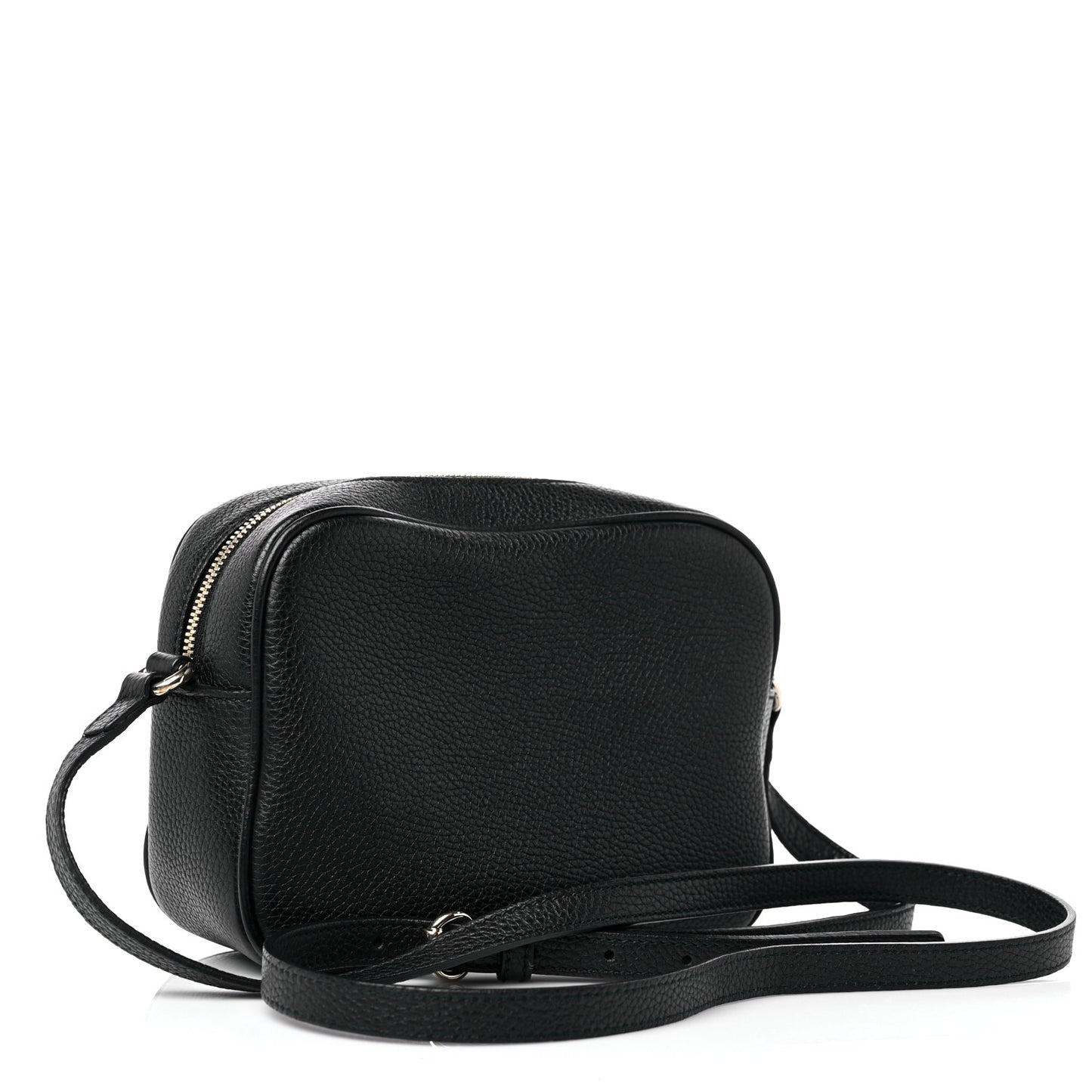 Pebbled Calfskin Small Soho Disco Bag Black