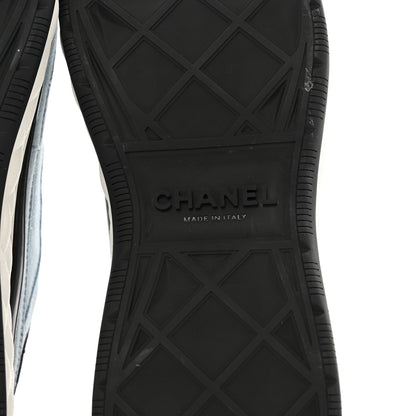Chanel Suede Calfskin Nylon Grosgrain CC Sneakers 40 Light Blue 6 of 9