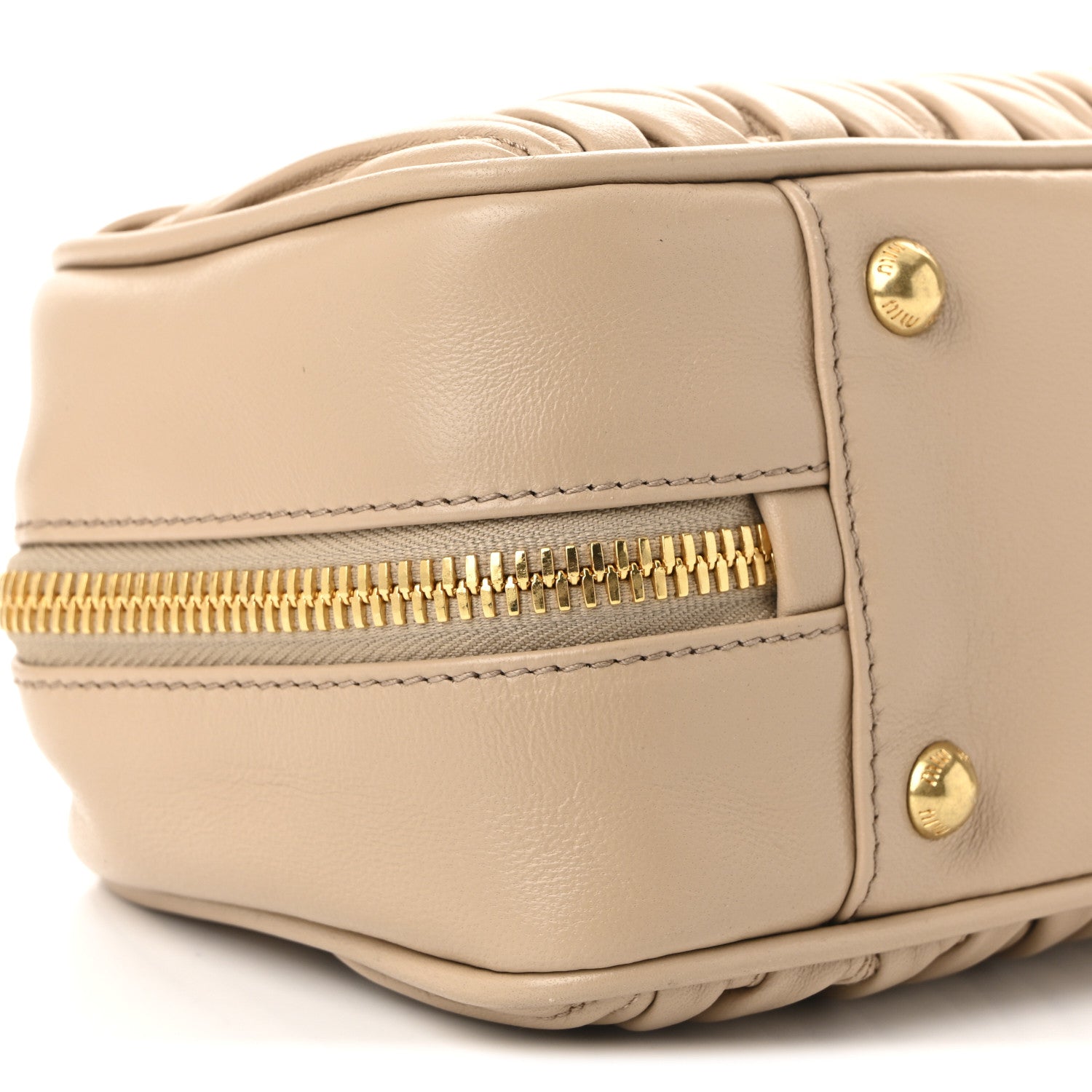 Miu Miu Nappa Matelasse Large Arcadie Top Handle Bag Sabbia 9 of 10