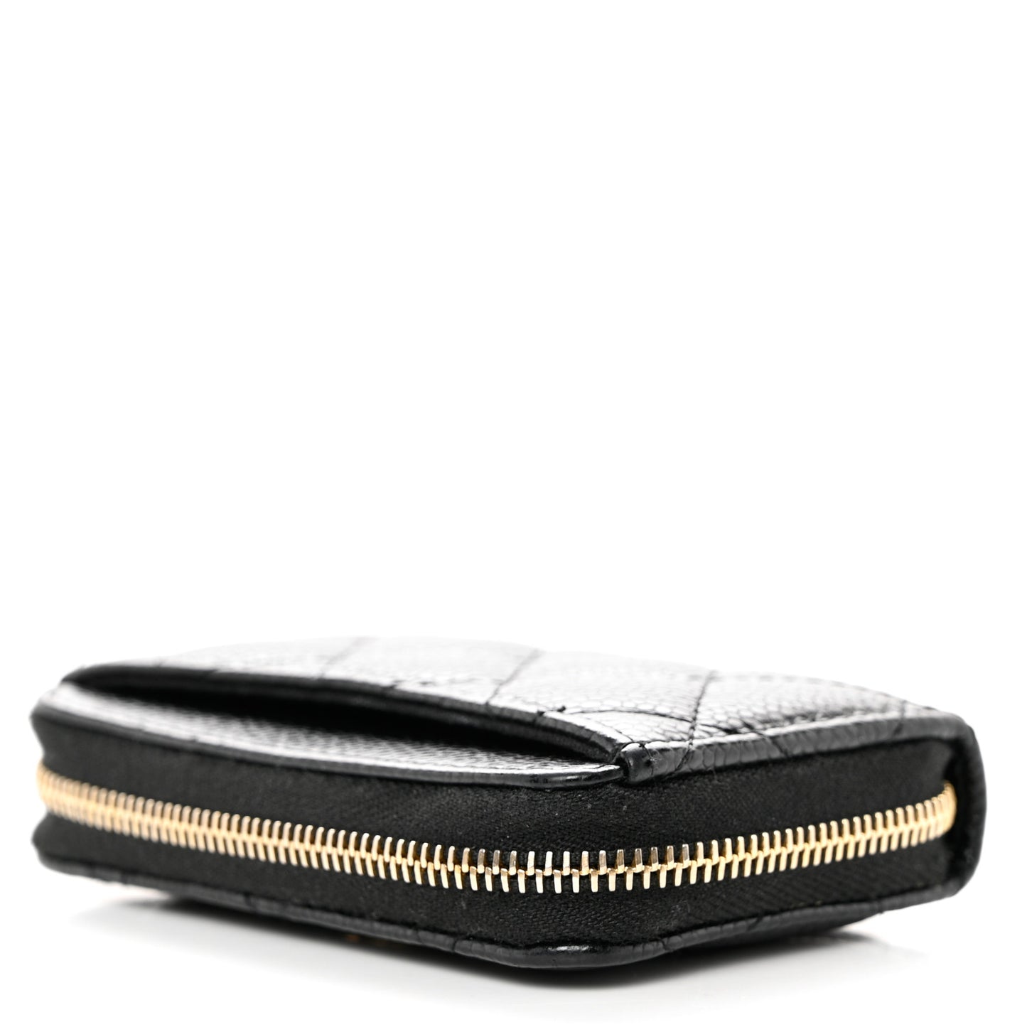 Caviar Quilted Zip Coin Purse Black