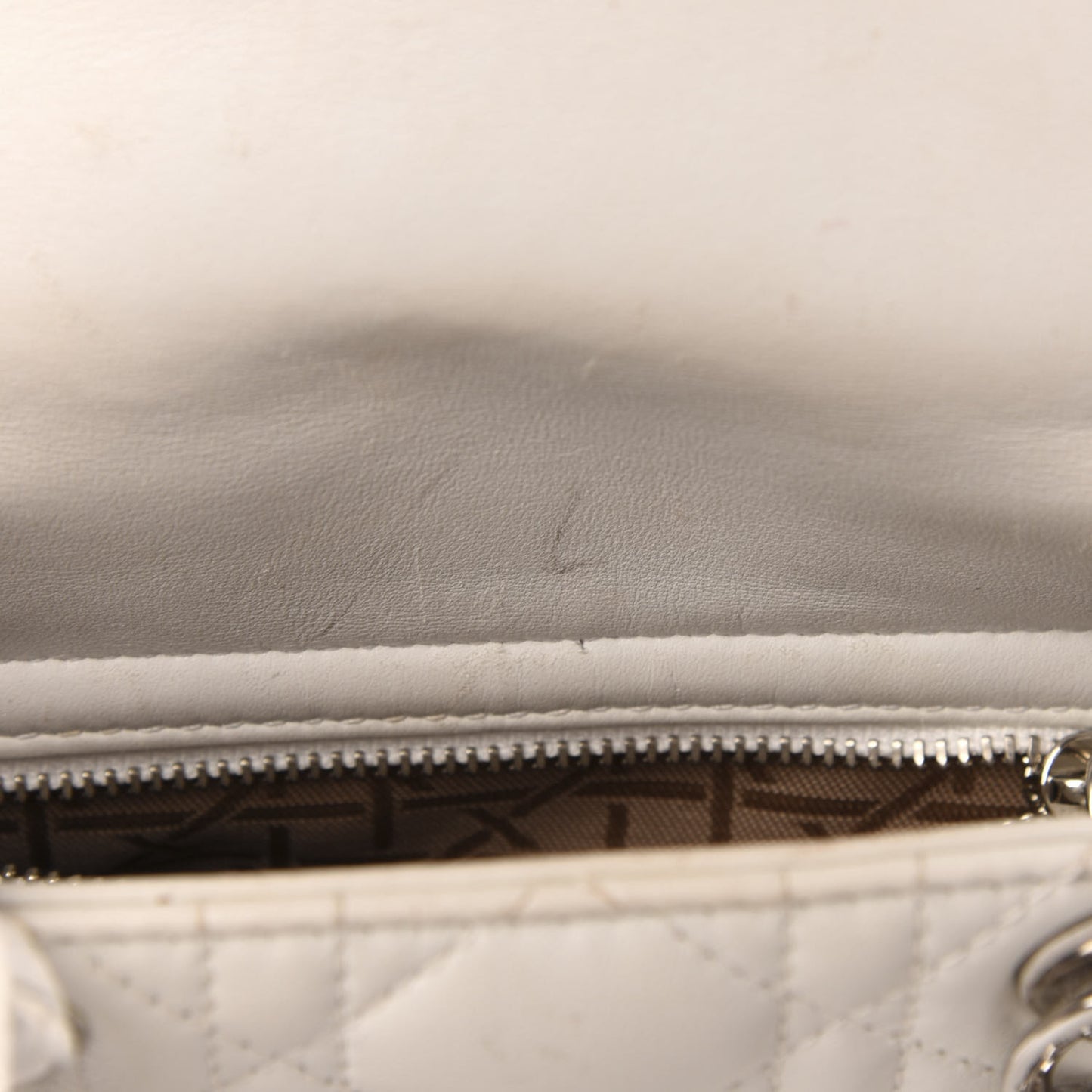 Lambskin Cannage Mini Lady Dior White
