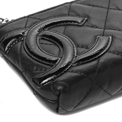 Chanel Calfskin Quilted Cambon Key Pouch Black 8 of 9