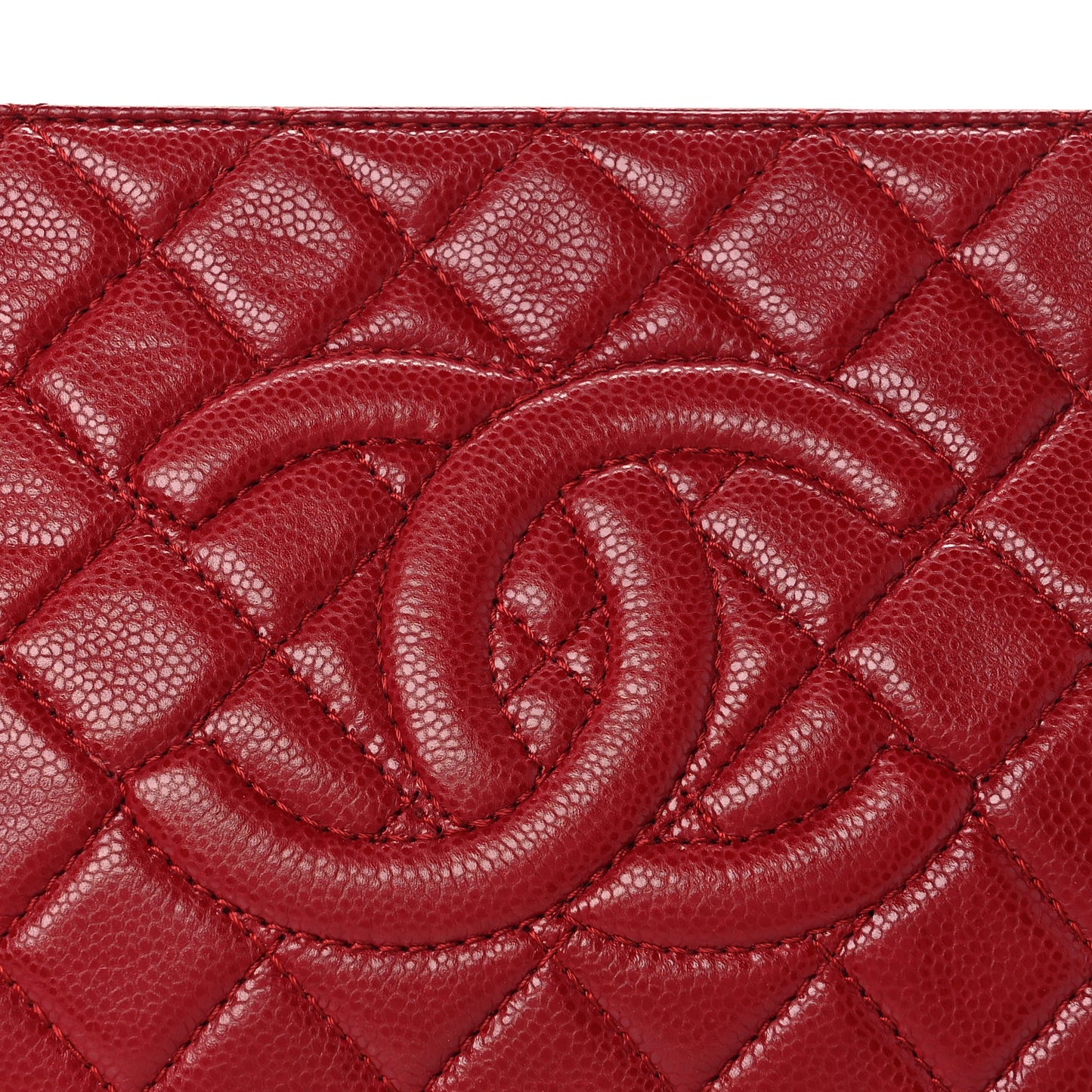 Caviar Quilted CC Clutch Red