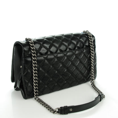 Chanel Metallic Goatskin Quilted Large City Rock Flap Black 3 of 7
