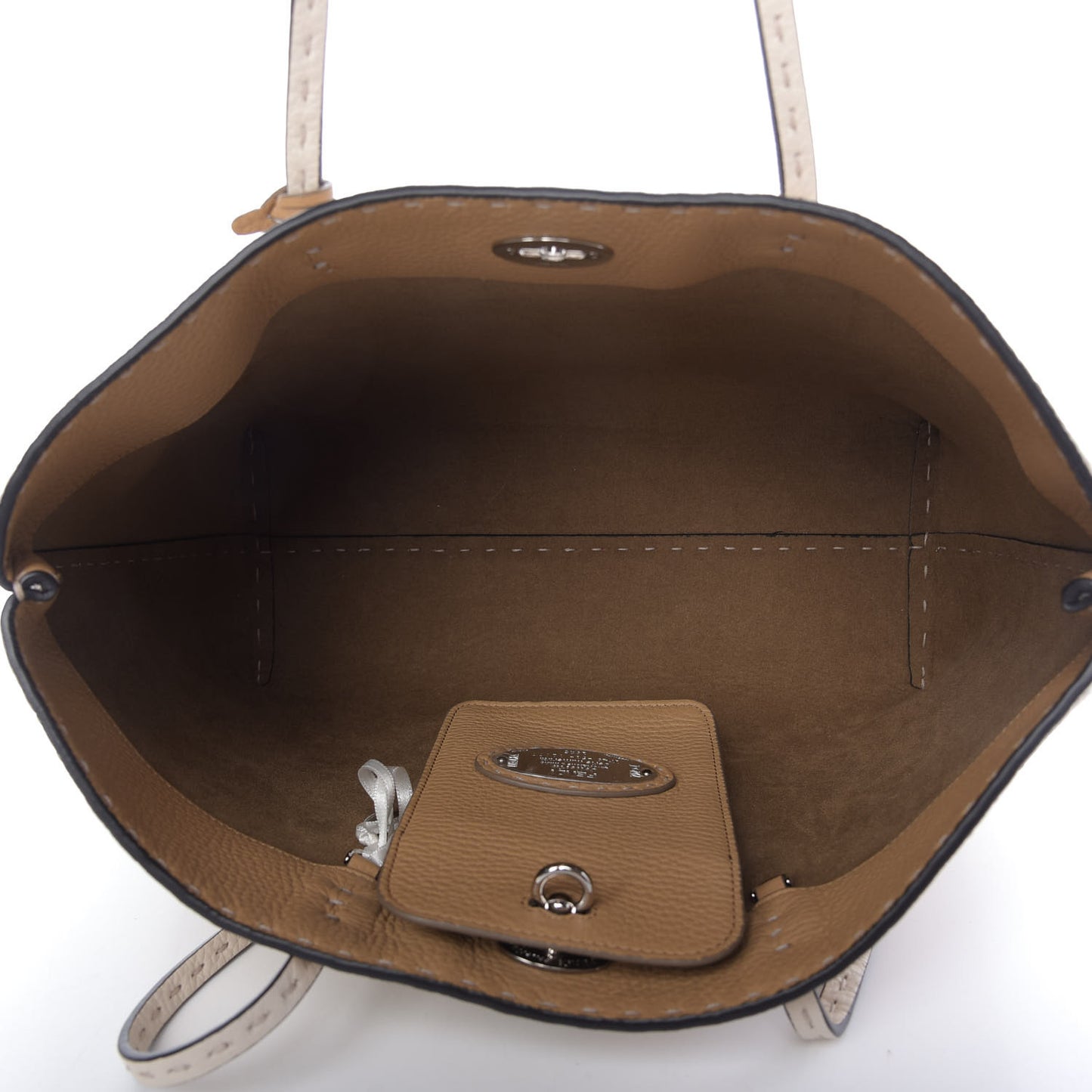 Cuoio Romano Selleria Bi-Color Carla Shopping Tote Camelia Miele Scuro