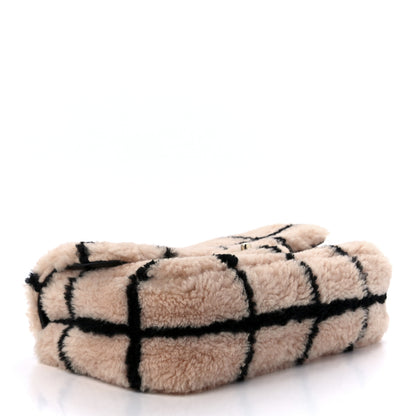Chanel Shearling Lambskin Large Fluffy Tartan Single Flap Pink Black 4 of 12