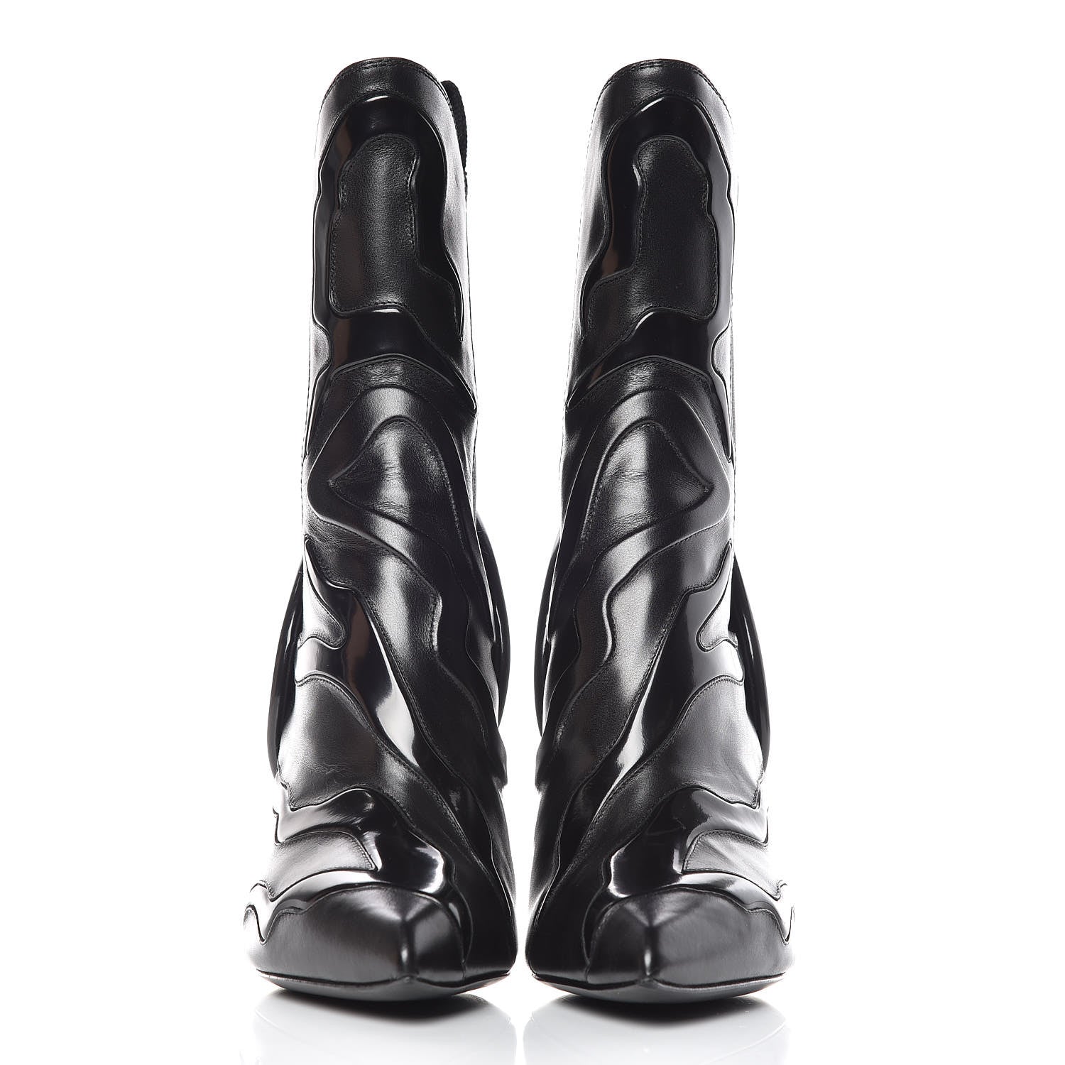 Louis Vuitton Patent Calfskin Monogram Fireball Ankle Boots 39 Black 2 of 10