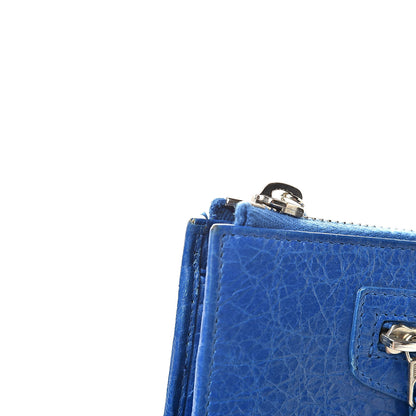 Balenciaga Agneau Giant 12 Silver Hardware Continental Zip Around Wallet Bleu Lazuli 8 of 11
