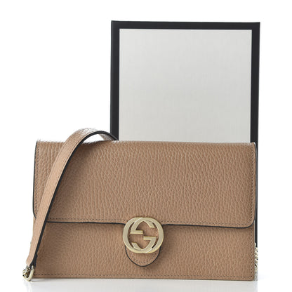 Gucci Dollar Calfskin Interlocking G Chain Wallet Camelia 9 of 9