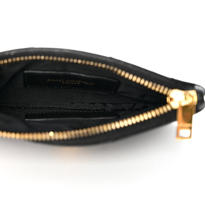 Saint Laurent Calfskin Matelasse Monogram Key Pouch Black 5 of 8