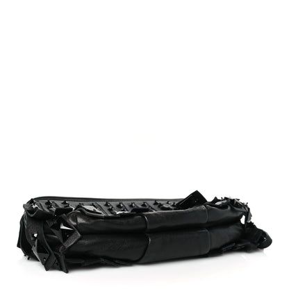 Prada Nappa Jeweled Fringe Wristlet Clutch Black 4 of 9