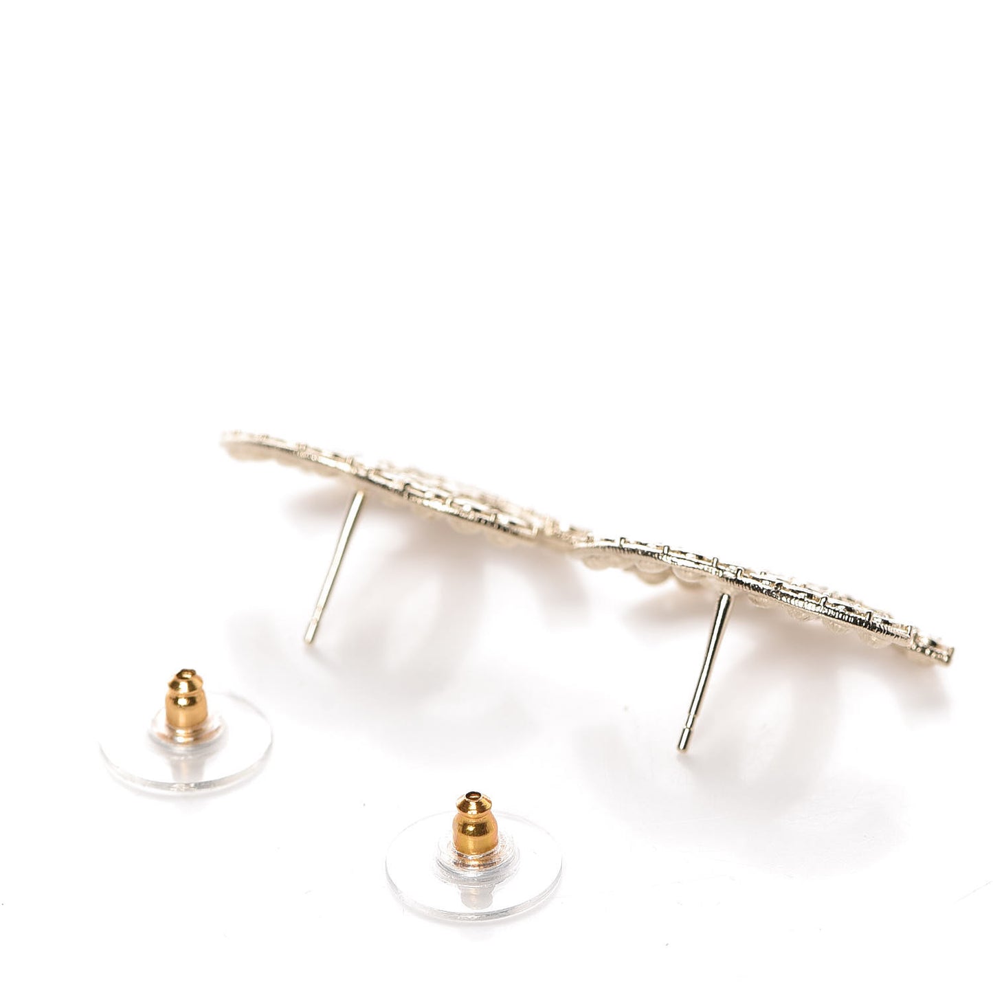 Crystal CC Large Stud Earrings Gold