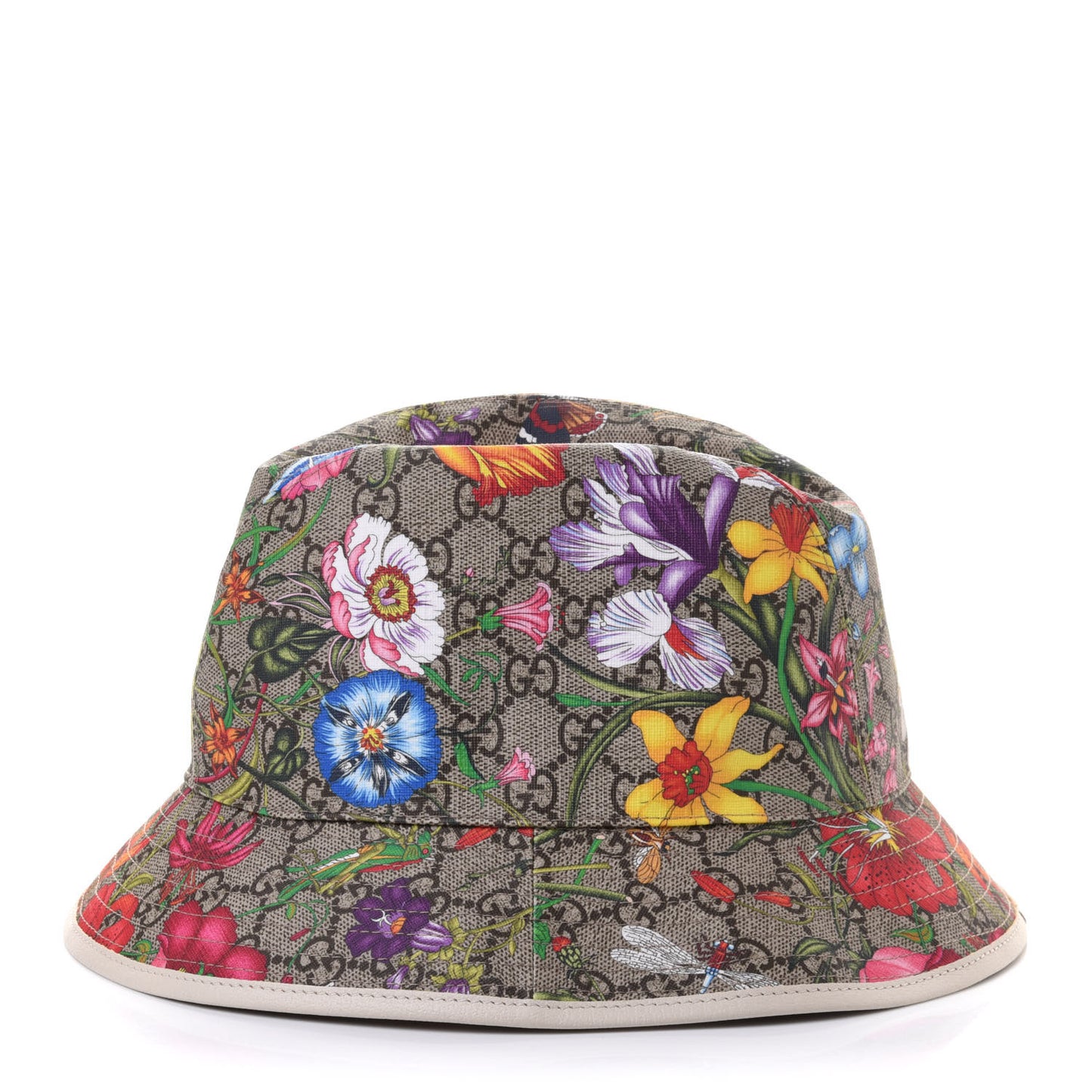 GG Supreme Monogram Flora Fedora Hat S White