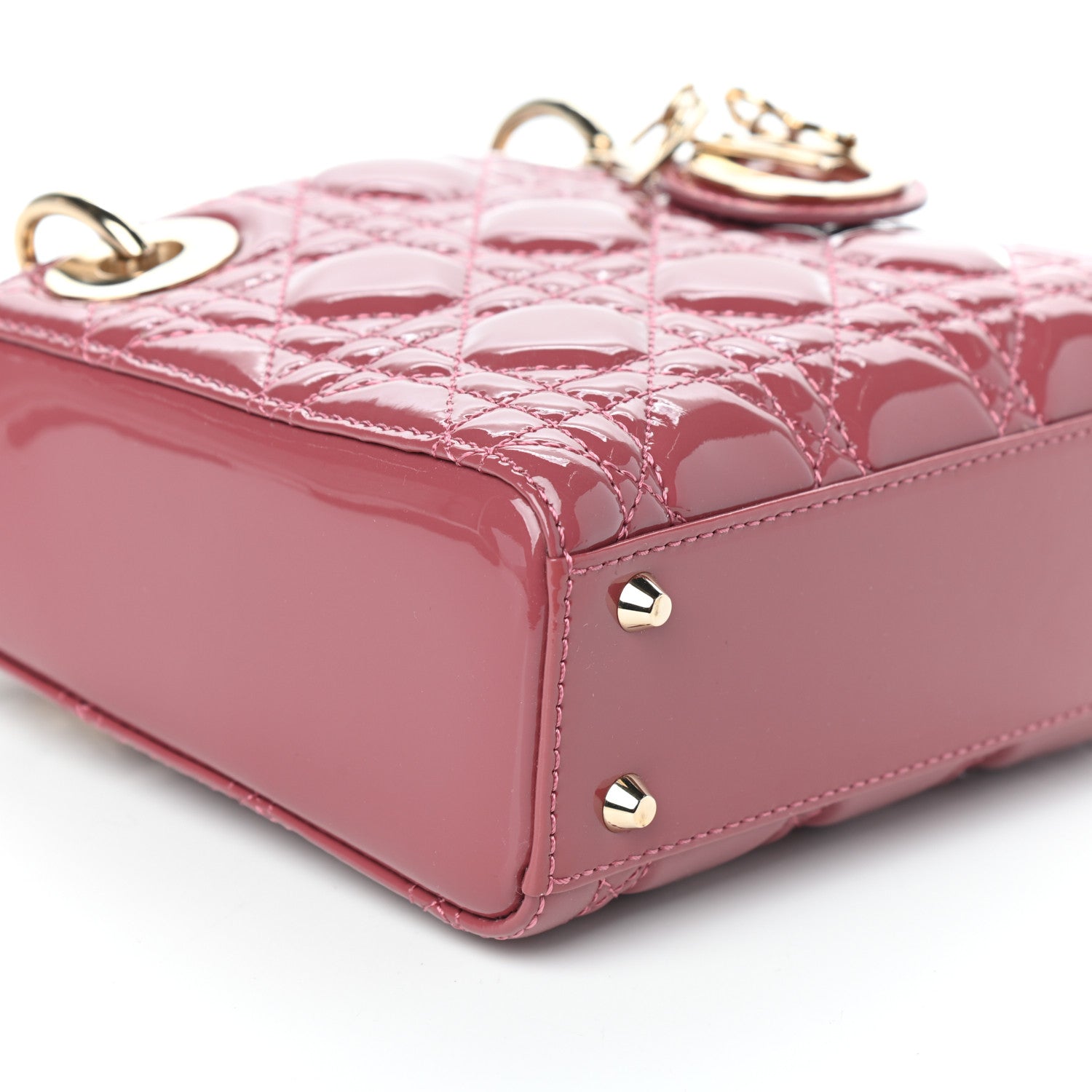 Christian Dior Patent Cannage Mini Lady Dior Pink 7 of 10
