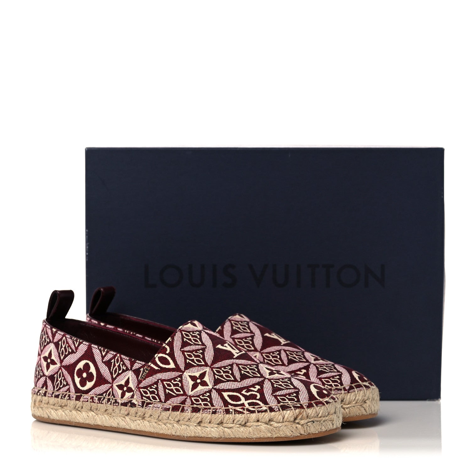 Louis Vuitton Jacquard Since 1854 Starboard Espadrille Flats 36 Bordeaux 10 of 10