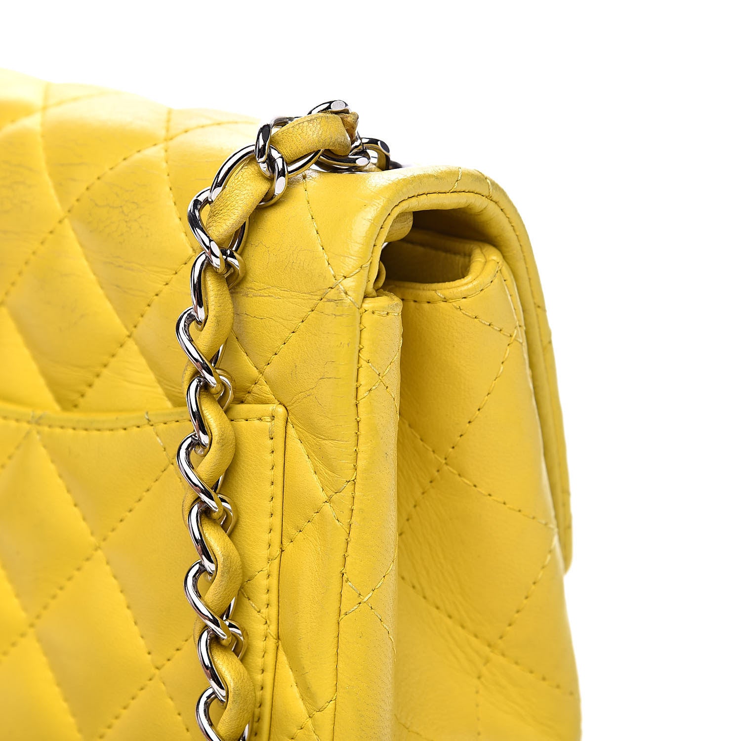 Chanel Lambskin Quilted Mini Square Flap Yellow 13 of 16