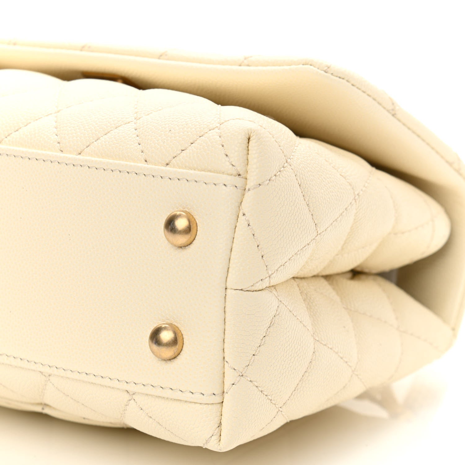 Chanel Caviar Elaphe Quilted Mini Coco Handle Flap Ivory 10 of 10