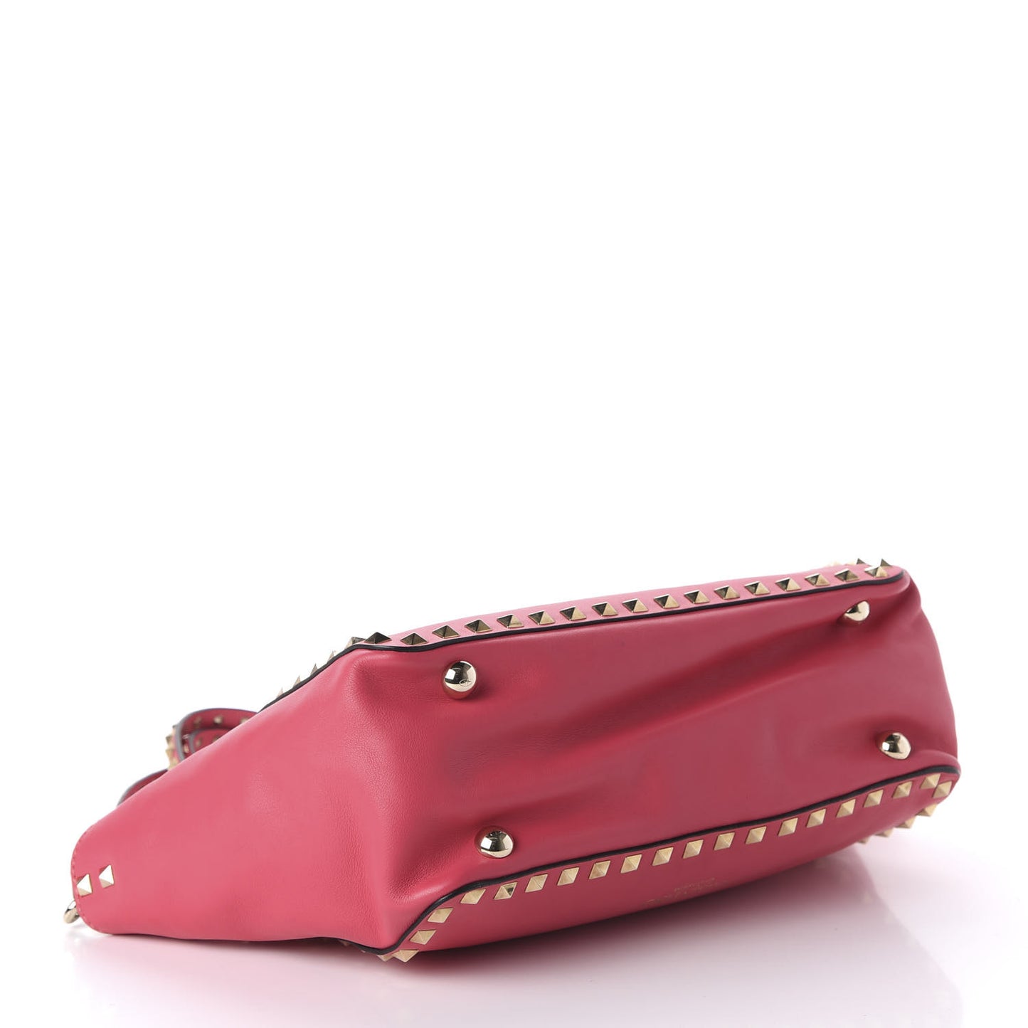 Vitello Small Rockstud Tote Deep Rose
