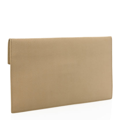 Saint Laurent Grain De Poudre Uptown Pouch Dark Latte 3 of 7