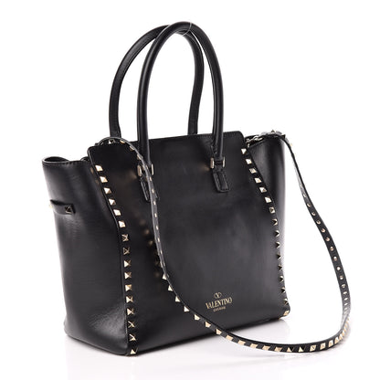 Valentino Garavani Vitello Rockstud Double Handle Tote Black 4 of 13