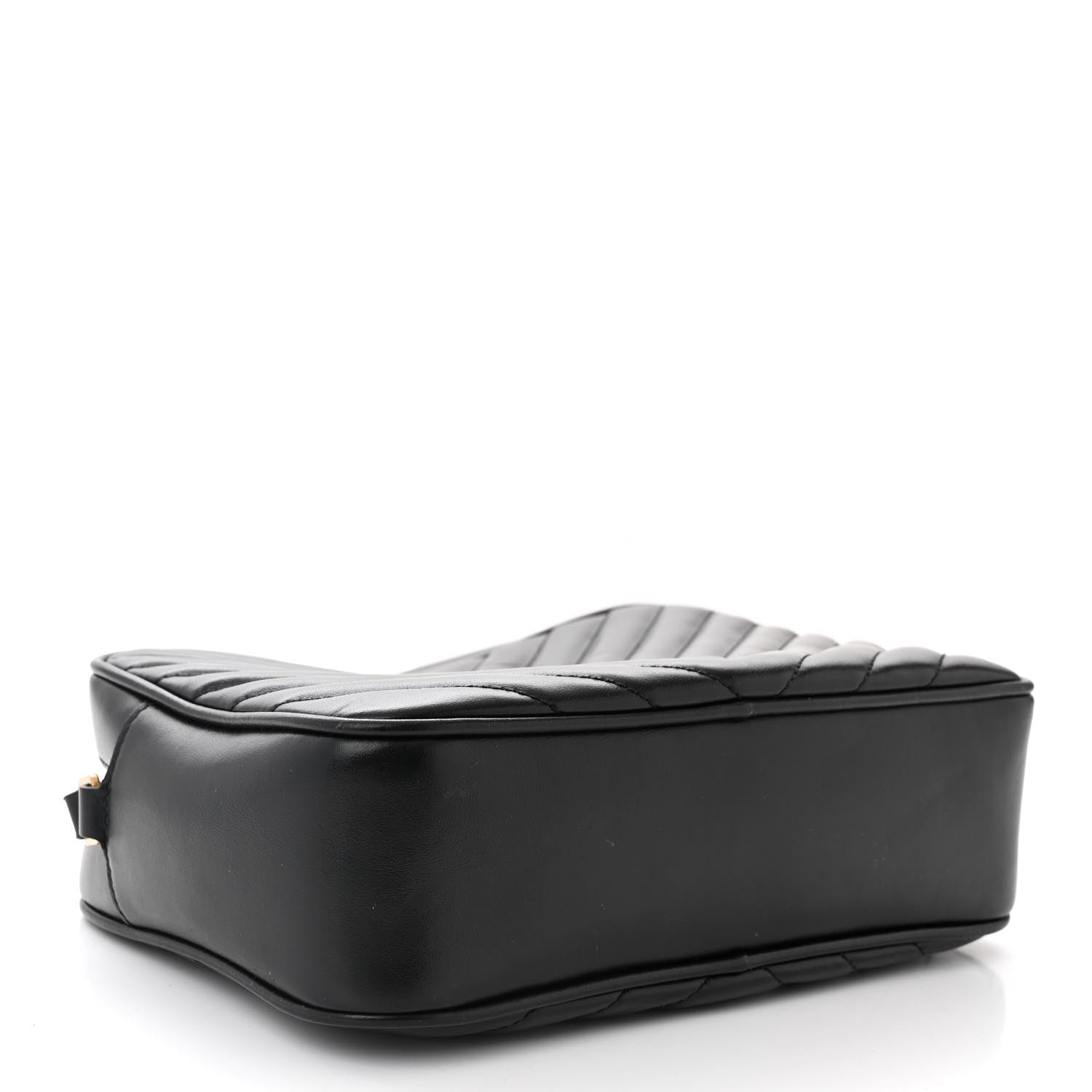 Saint Laurent Calfskin Matelasse Monogram Lou Camera Bag Black 4 of 14
