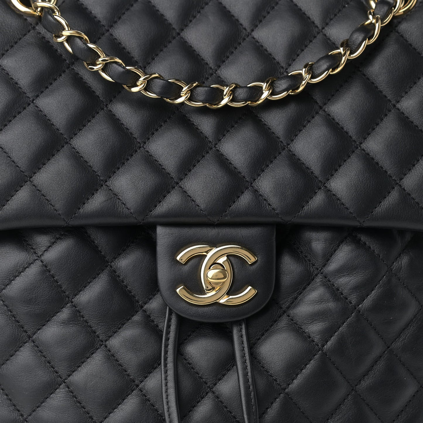 Lambskin Quilted Large Urban Spirit Backpack Black