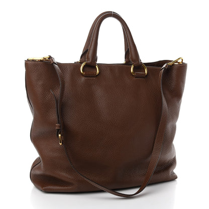 Prada Vitello Daino Tote Tabacco 3 of 9