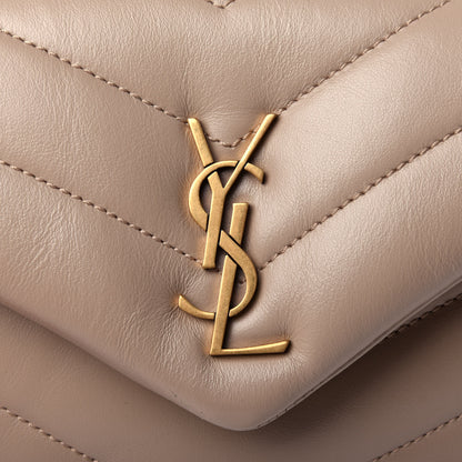 Saint Laurent Calfskin Y Quilted Monogram Toy Loulou Crossbody Bag Dark Beige 5 of 5