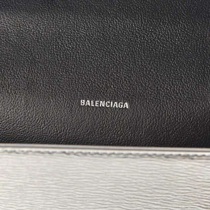 Balenciaga Metallic Grained Calfskin BB Phone Holder Wallet On Chain Silver 8 of 10