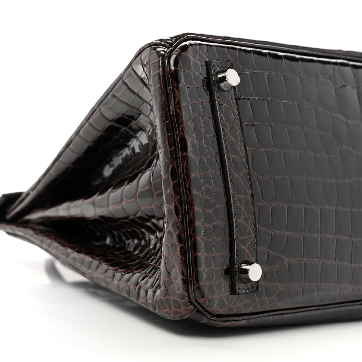 Shiny Porosus Crocodile Birkin 30 Macassar