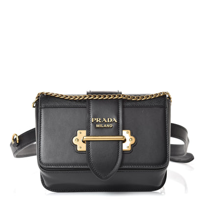 Prada Saffiano City Calf Cahier Belt Bag Black 1 of 11