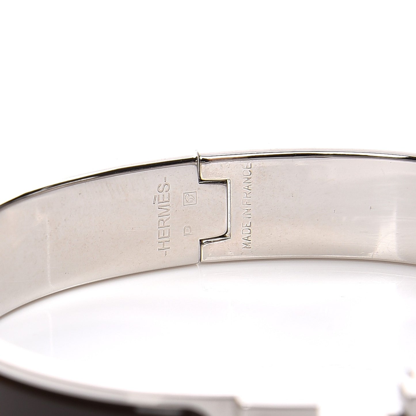 Enamel Narrow Clic Clac H Bracelet GM Chocolate