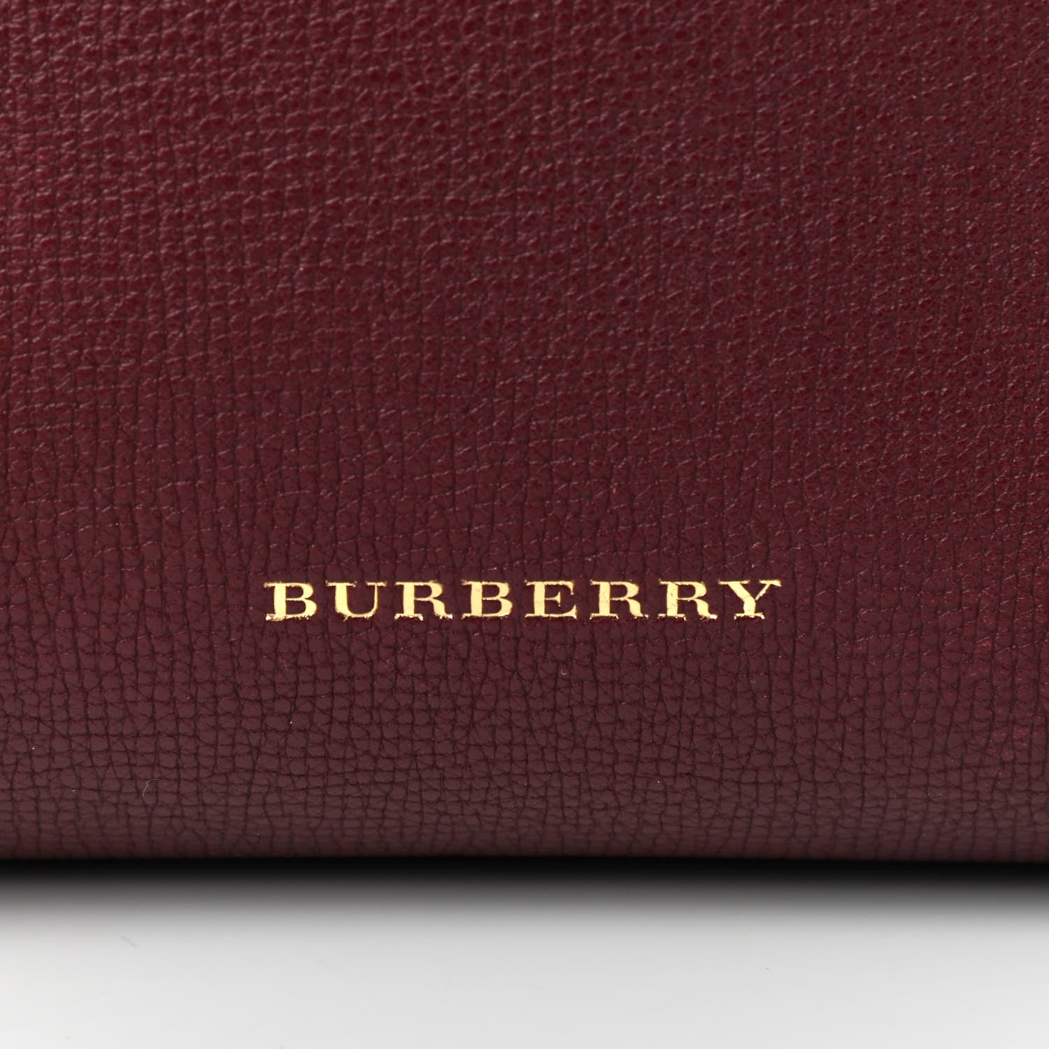 Burberry Grainy Calfskin House Check Medium Banner Tote Mahogany Red 7 of 10