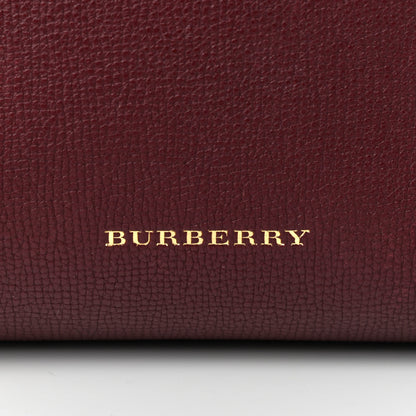 Burberry Grainy Calfskin House Check Medium Banner Tote Mahogany Red 7 of 10