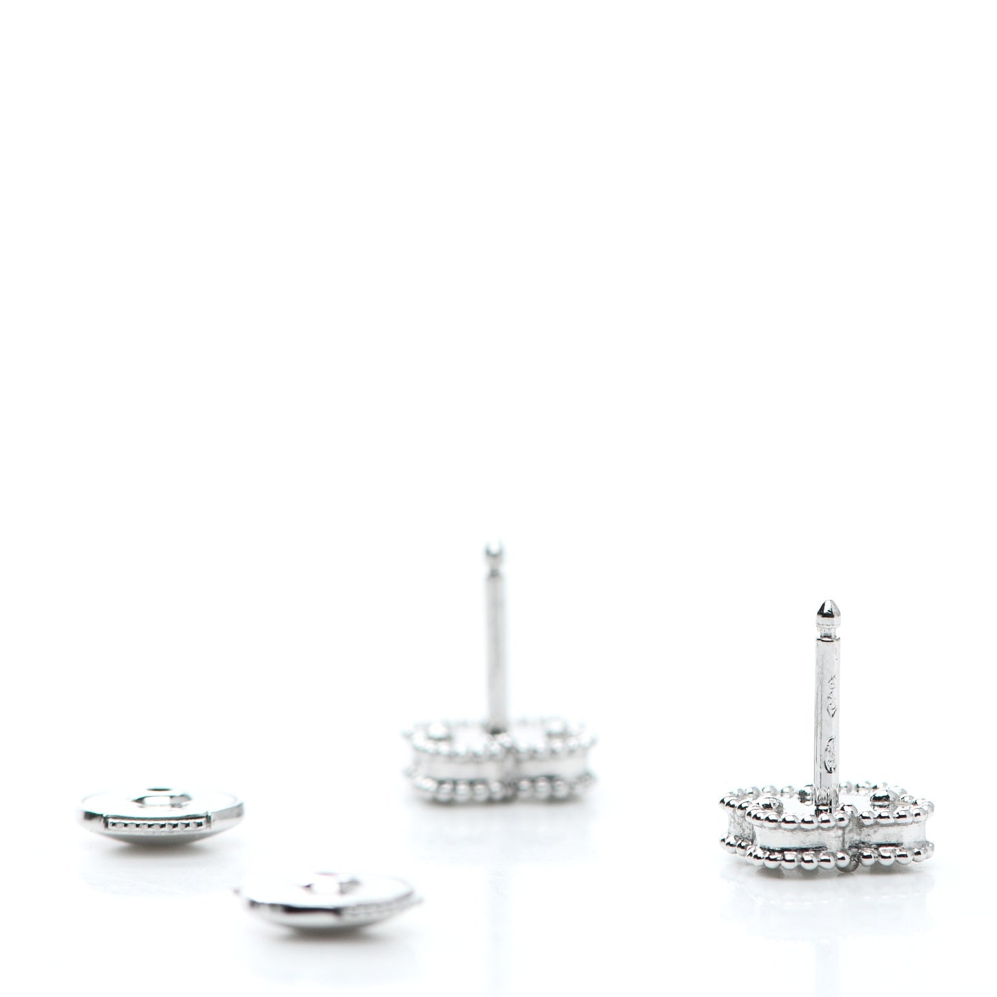 18K White Gold Mother of Pearl Sweet Alhambra Earrings