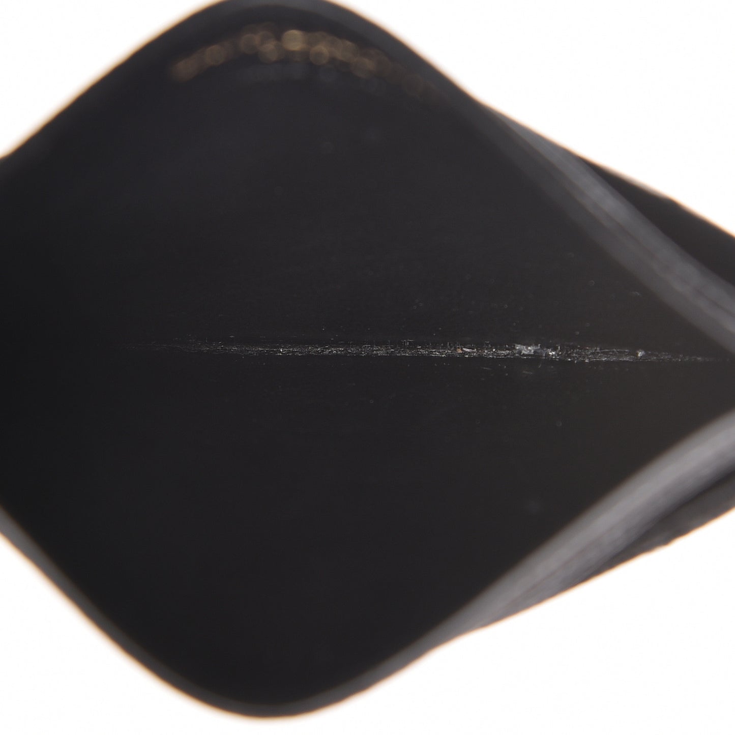 Grain De Poudre Matelasse Chevron Monogram Credit Card Case Black