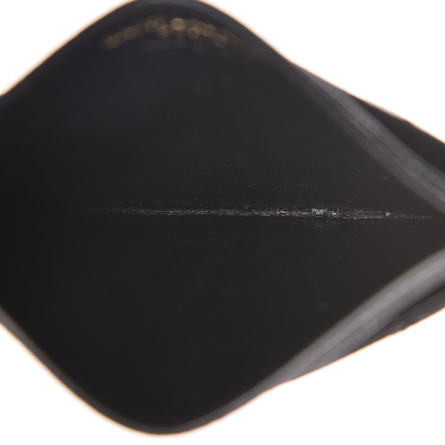 Saint Laurent Grain De Poudre Matelasse Chevron Monogram Credit Card Case Black 5 of 13