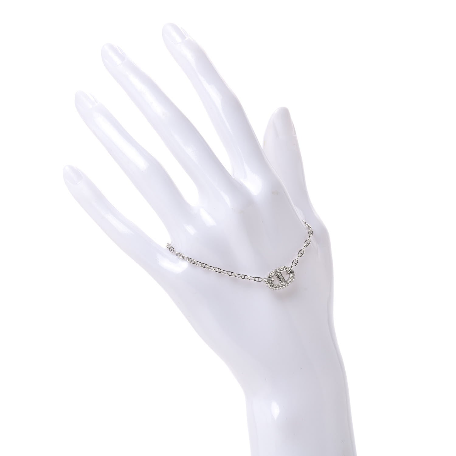 Hermes 18K White Gold Diamond Farandole Bracelet SH 2 of 5