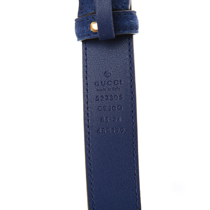 Gucci Suede Icaro G Cube 25mm Belt 85 34 Dark Navy 3 of 6