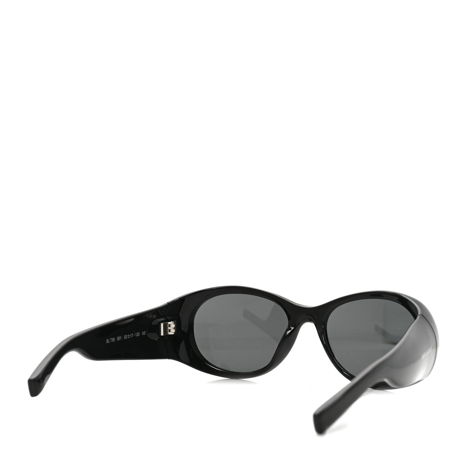 Saint Laurent Acetate Oval Sunglasses SL736 Black 4 of 8
