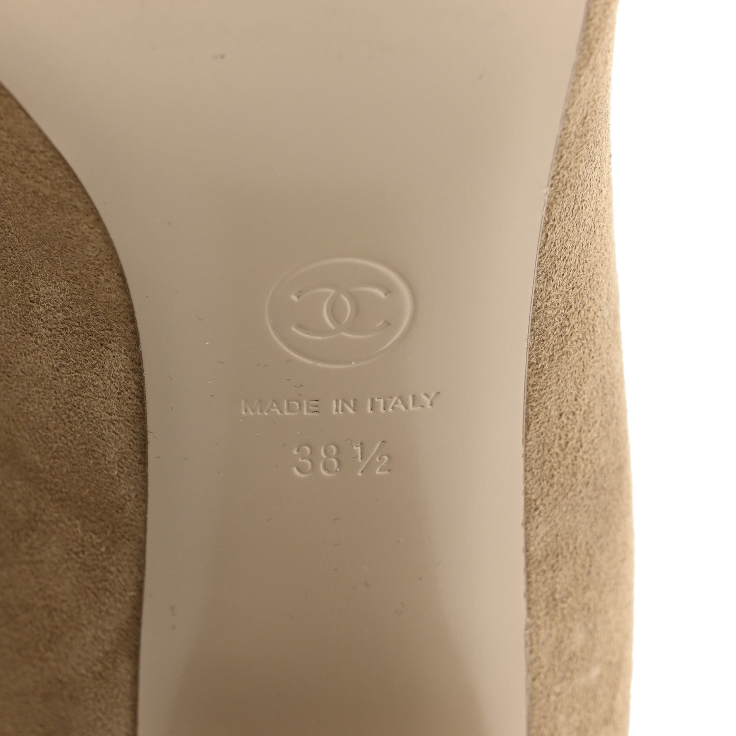 Chanel Suede Lambskin Shiny Calfskin Sherpa CC High Boots 38.5 Light Beige Black 7 of 11