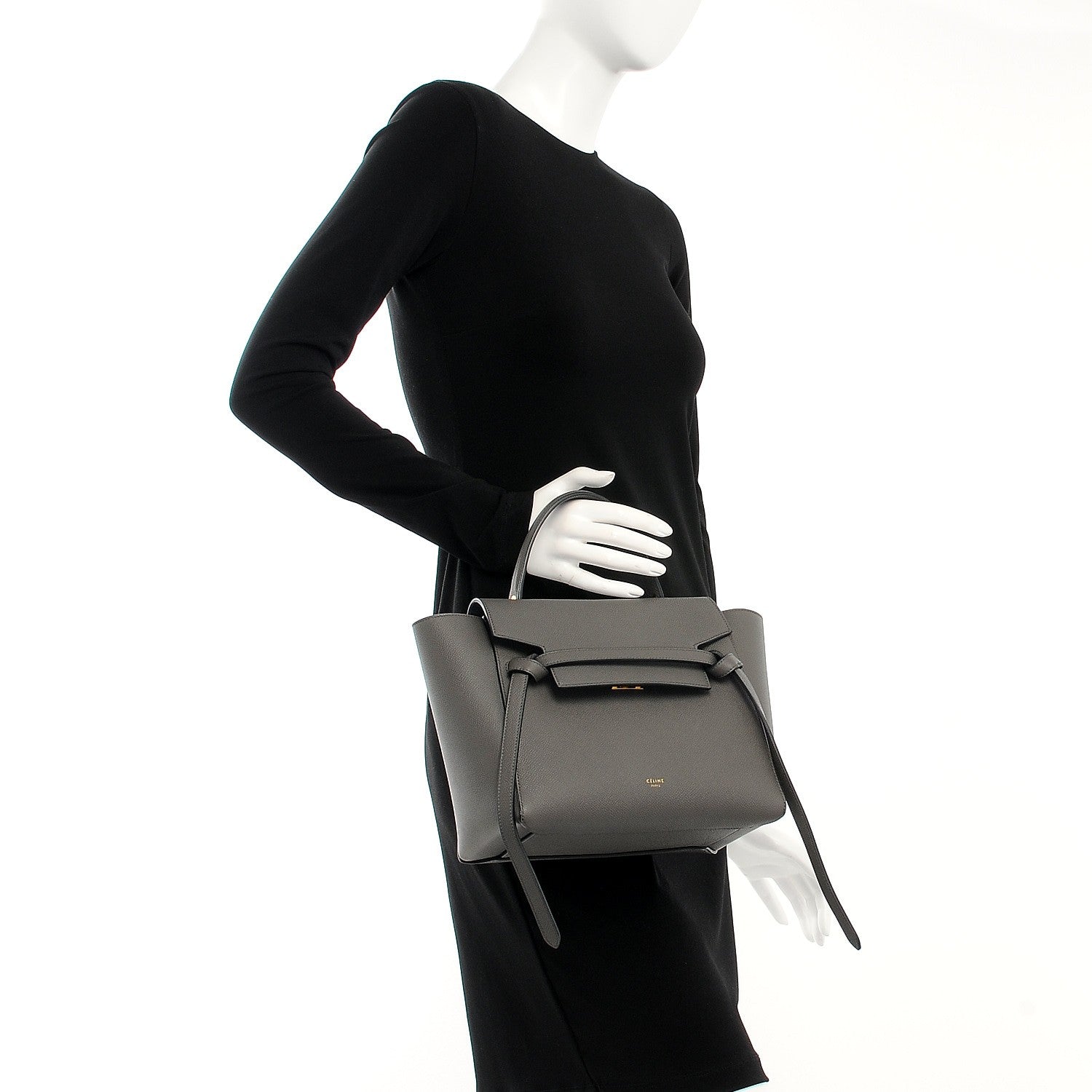 Celine Baby Grained Calfskin Micro Belt Bag Grey 3 of 10