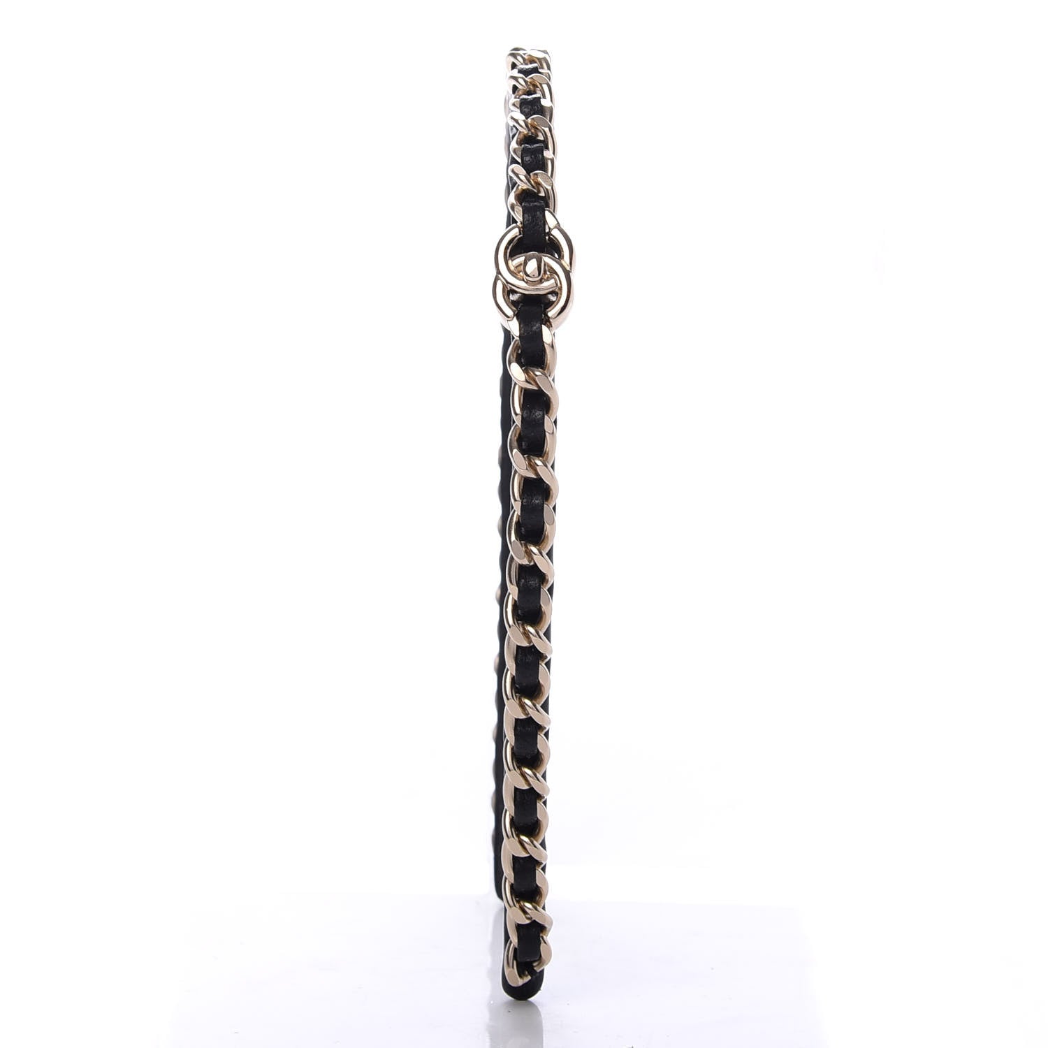 Chanel Metal Lambskin CC Turnlock Chain Headband Gold Black 5 of 6