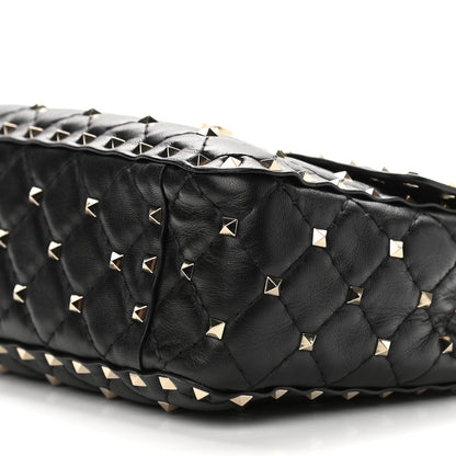 Valentino Garavani Lambskin Medium Rockstud Spike Shoulder Bag Black 6 of 11