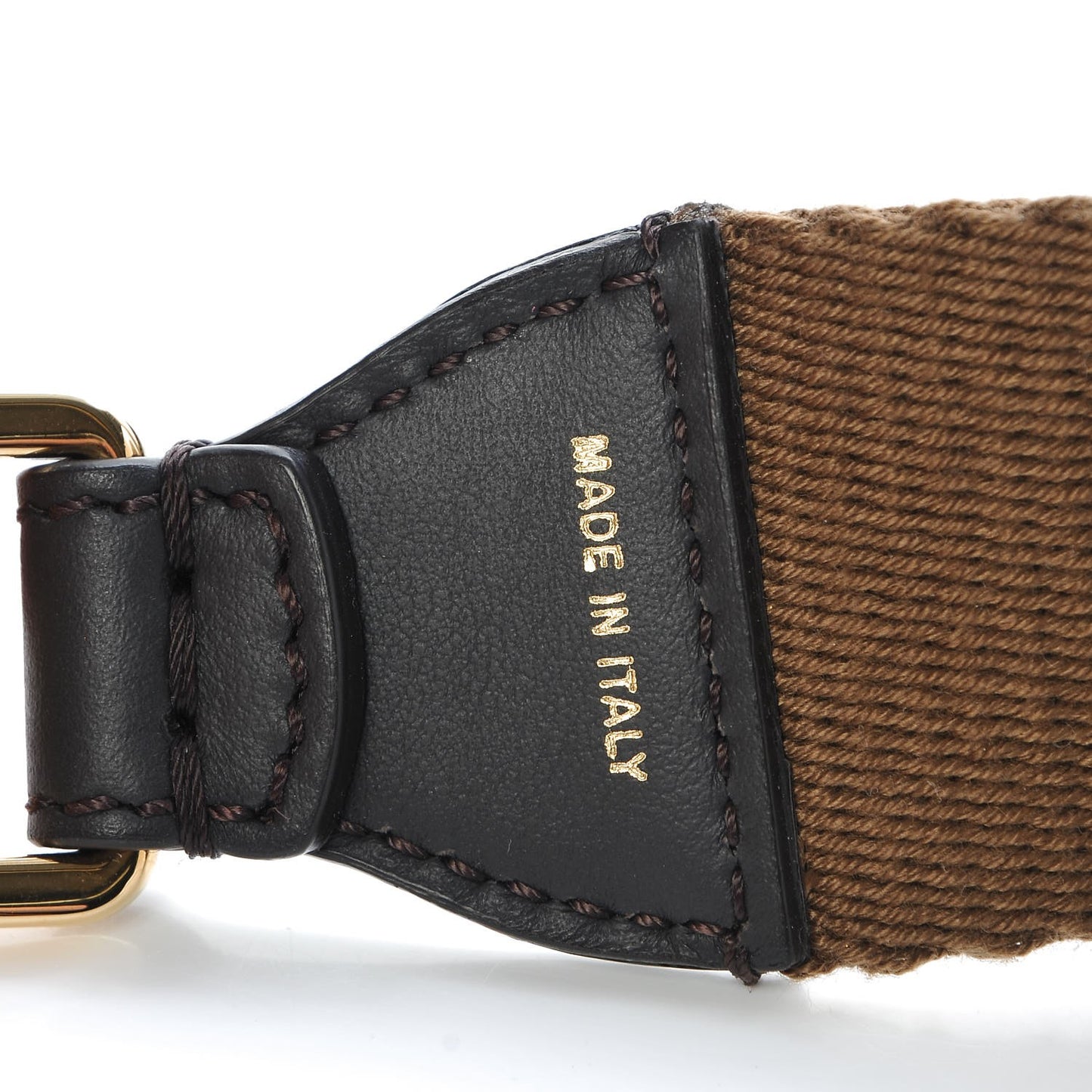 Ribbon Vitello Century FF 1974 Studded Strap You Fango Marrone Ebano