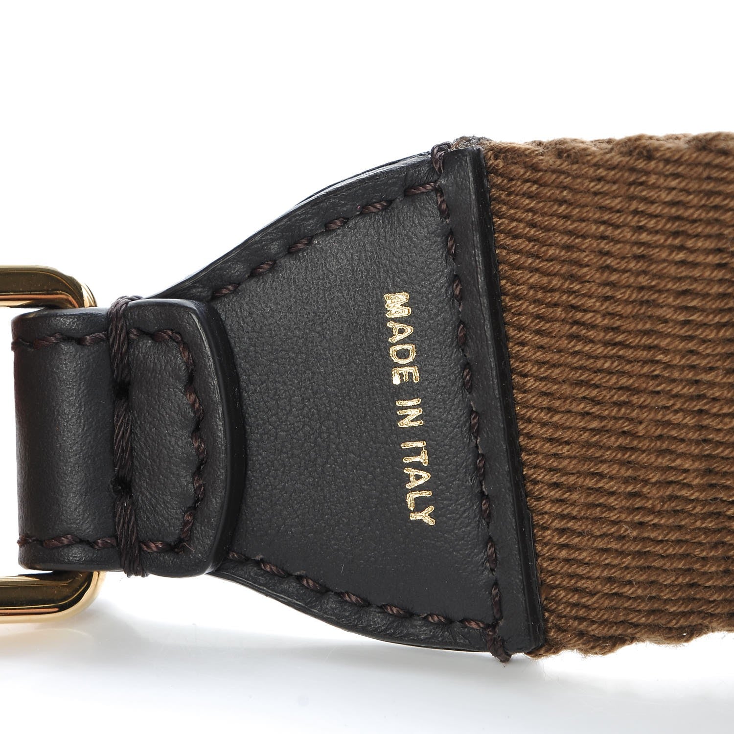 Fendi Ribbon Vitello Century FF 1974 Studded Strap You Fango Marrone Ebano 4 of 4