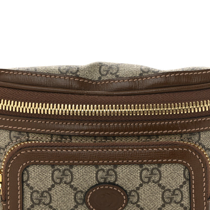 Gucci GG Supreme Monogram Textured Calfskin Retro Interlocking G Belt Bag Beige Ebony Brown Sugar 8 of 10