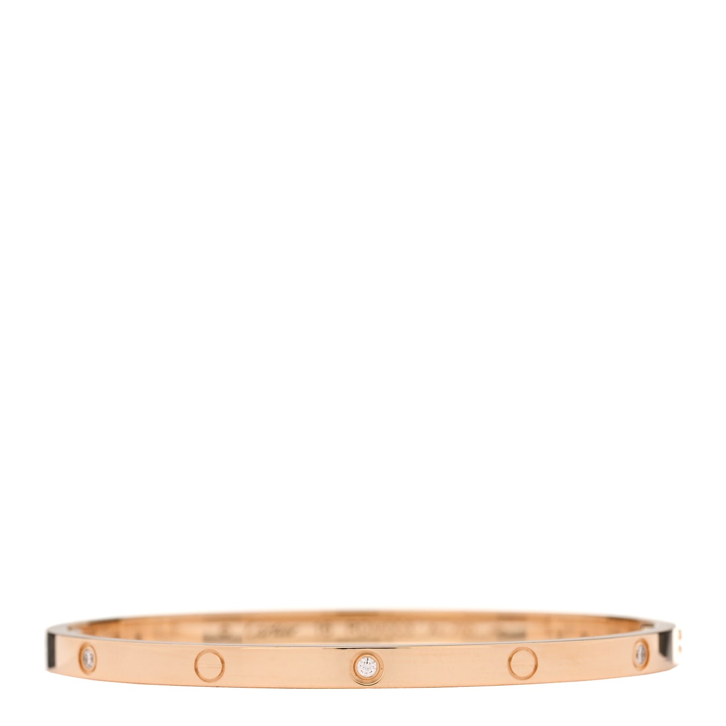 18K Yellow Gold 6 Diamond Small LOVE Bracelet 16