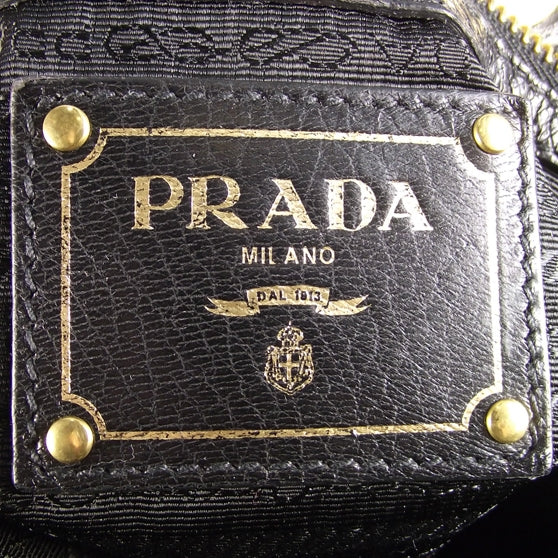 Prada Cervo Deerskin Shoulder Bag Black Brown 8 of 11